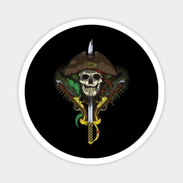 Pirate skull Magnet by juliusllopis